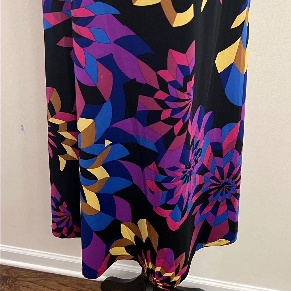JB by Julie Brown Black Sleeveless Floral-Print Cowl Neck Mini Dress - Picture 5 of 6